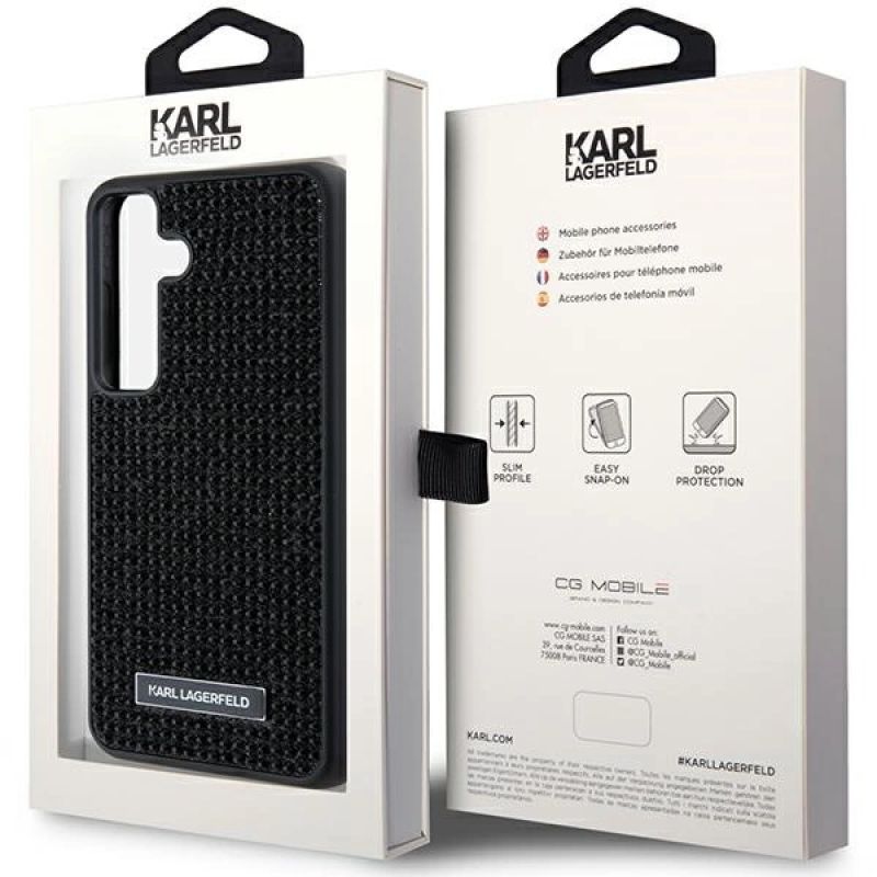 8. Karl Lagerfeld Rhinestone Metal Logo case for Samsung Galaxy S24 - black