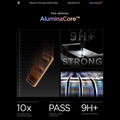 14. Spigen Glas.tR EZ Fit Tempered Glass for iPhone 16 Pro Max / 17 Pro Max - 2 pcs.