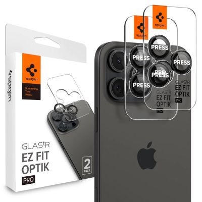 Spigen Glas.tR EZ Fit Optik Camera Protector for iPhone 14 Pro / Pro Max / 15 Pro / Pro Max / 16 Pro / Pro Max 17 Pro / 17 Pro Max - Black 2 pcs.