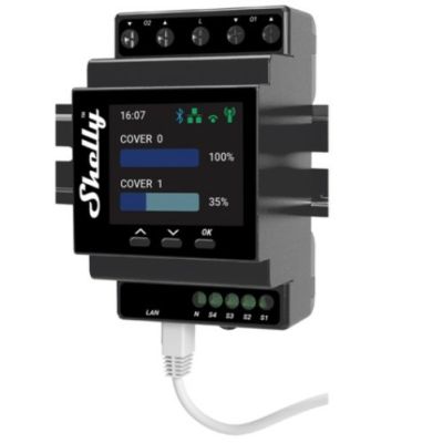Shelly Pro Dual Cover / Shutter PM Power Relay Black