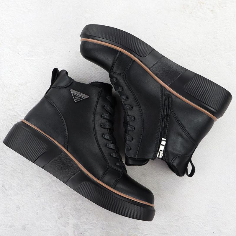 4. Black Women’s Leather Wedge Ankle Boots Filippo DBT6452