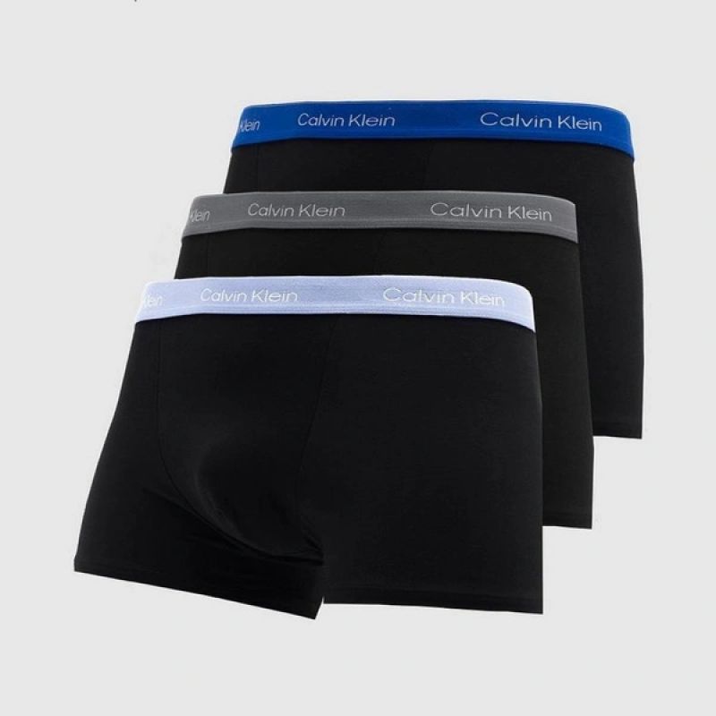 2. Calvin Klein Men’s Relaxed Boxer Briefs, 3-Pack, Stylish Cotton, Black/Blue
