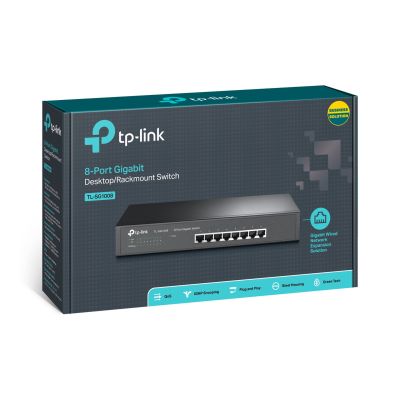 2. TP-Link TL-SG1008 Network Switch Unmanaged Gigabit Ethernet (10/100/1000) Black