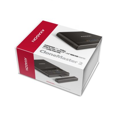 10. Axagon ADSA-CC USB-C 10Gbps - NVMe M.2 SSD & SATA 2.5/3.5 SSD/HDD CLONE MASTER 2 - Digital/Daten - NVMe USB 3.2 Gen 2 (3.1 Gen 2) Type-C Black