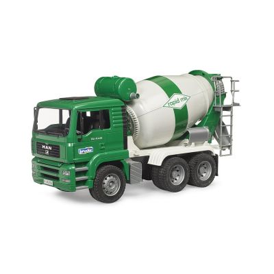 5. MAN TGA concrete mixer white and green BRUDER
