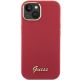 3. Guess Silicone Script Metal Logo & Frame case for iPhone 15 - red