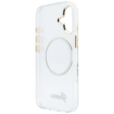 7. Guess IML Script Metal MagSafe Case for iPhone 17 - Transparent