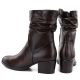 5. Women's high-heeled ankle boots with a gathered upper, brown Vinceza 58682