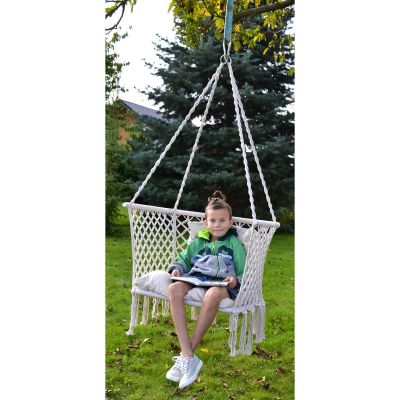 9. OPENWORK HAMMOCK HANGING CHAIR STORK'S NEST 78x64CM ECRU