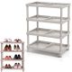 SHELVES SHOE RACK 4 LEVELS TASSY LIGHT BROWN PROSPERPLAST