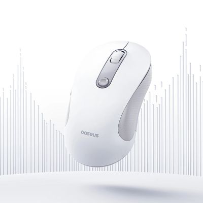 5. Baseus F02 Wireless Ergonomic Bluetooth Mouse - White