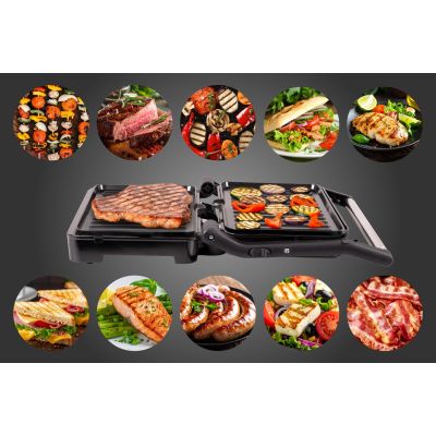 16. ELDOM CONTACT GRILL GK110 800W BLACK AND SILVER