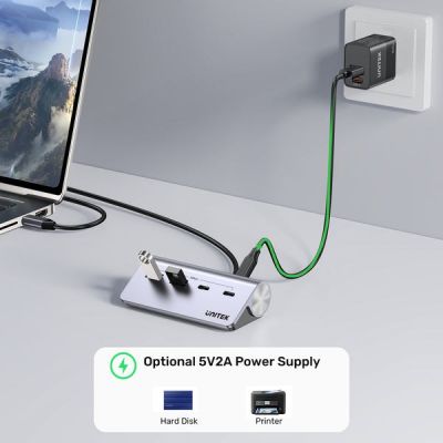 7. UNITEK ALUMINUM HUB USB-A/C 2X USBA 2X USBC 5GBP