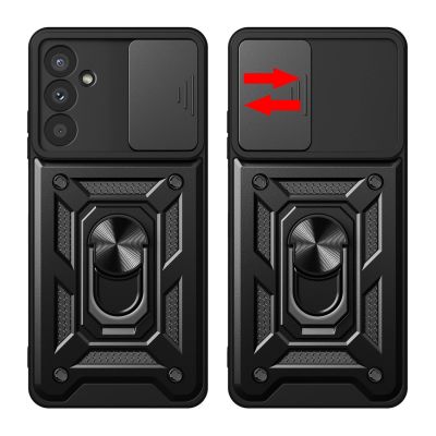 2. Hybrid Armor Camshield case for Samsung M14 with camera cover - black