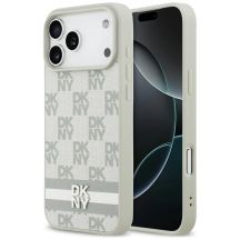 DKNY Checkered with Printed Stripes Case for iPhone 17 Pro Max - Beige