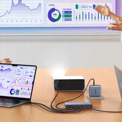 6. Ugreen USB-C + HDMI 4K 60Hz 2-in-1 KVM Switch – Gray