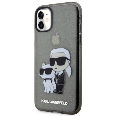 2. Karl Lagerfeld KLHCN61HNKCTGK iPhone 11 / Xr 6.1" black/black hardcase Gliter Karl&Choupette