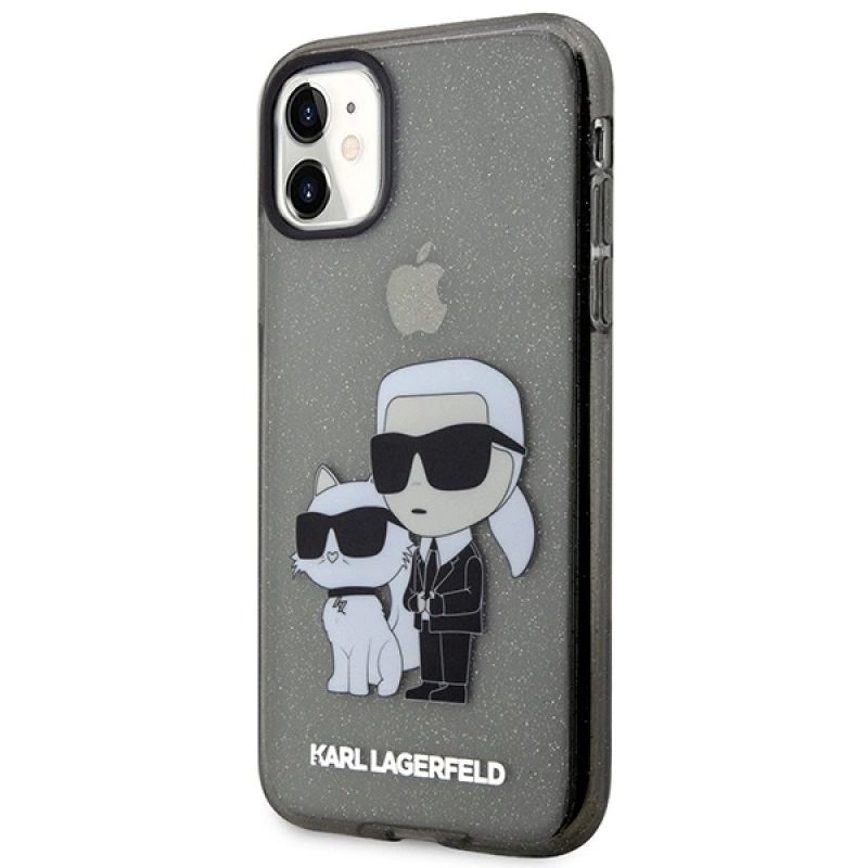 2. Karl Lagerfeld KLHCN61HNKCTGK iPhone 11 / Xr 6.1" black/black hardcase Gliter Karl&Choupette