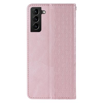 7. Magnet Strap Case Case for Samsung Galaxy S22 + (S22 Plus) Pouch Wallet + Mini Lanyard Pendant Pink