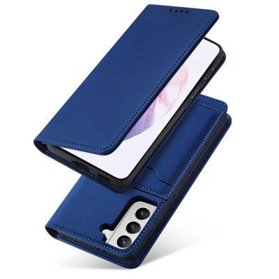 13. Magnet Card Case Case for Samsung Galaxy S22 + (S22 Plus) Pouch Wallet Card Holder Blue