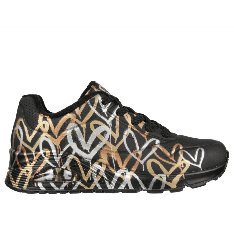 7. Skechers Uno Metallic Love W 155523/BKGD shoes