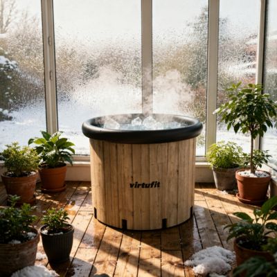 45. VIRTUFIT ICE BATH XXL - 375 LITERS - IMITATION WOOD - WITH ACCESSORIES