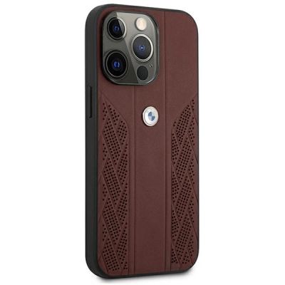 4. BMW Leather Curve Perforate Case for iPhone 13 Pro / iPhone 13 - Red