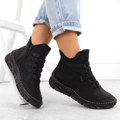 19. Women's insulated black ankle boots Rieker 55069-00