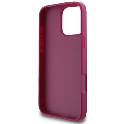 7. Guess Glitter Script Big 4G iPhone 16 Pro Case - Purple