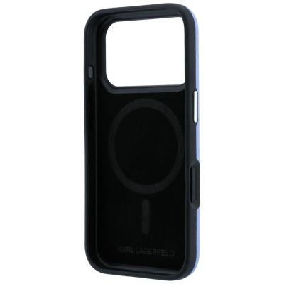 7. Karl Lagerfeld Grained Embossed Ring & Kameo Logo MagSafe Case for iPhone 18 Pro / 17 Pro - Light Blue