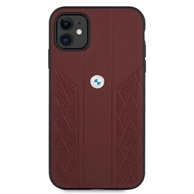 3. BMW Leather Curve Perforate Case for iPhone 11 / Xr - Red