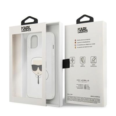 8. Karl Lagerfeld Glitter Karl's Head case for iPhone 13 mini - silver