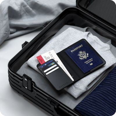 5. Satechi FindAll Passport Cover - Vegan Leather Passport Case with Locator Compatible with Apple Find My (Black)