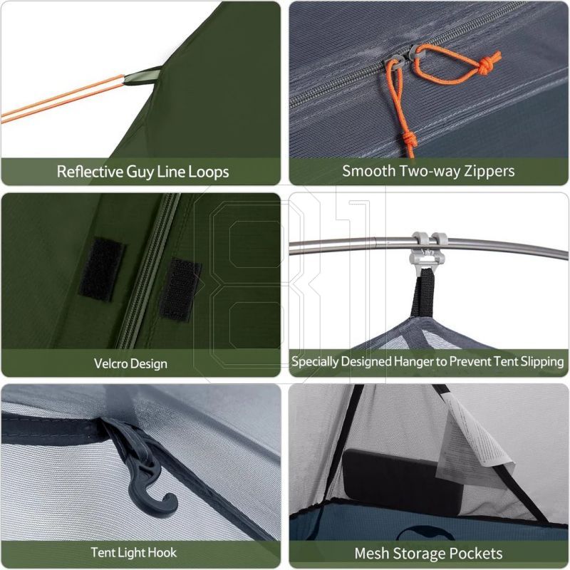 5. Naturehike NH18A095-D camping tent - forest green