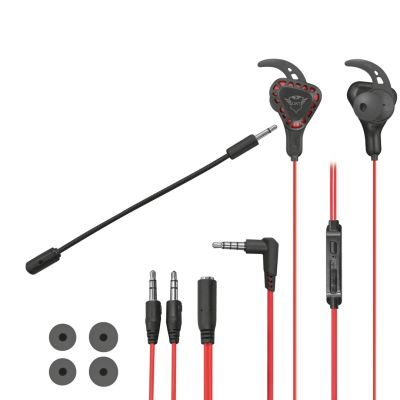 14. TRUST GXT 408 Cobra headphones with microphone, black and red