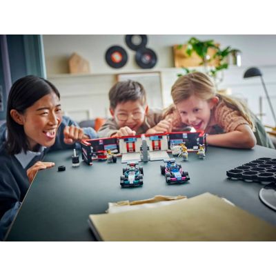 9. LEGO CITY 60444 F1 Garage and Mercedes-AMG and Alpine Race Cars