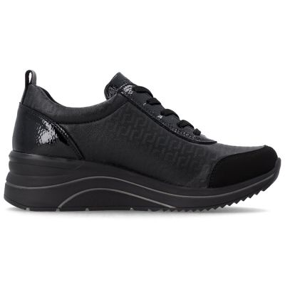 2. Women's wedge sneakers black Remonte Rieker D0T22-03
