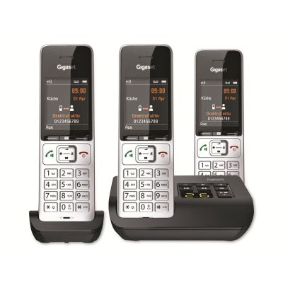 21. Gigaset 500A Comfort Trio Cordless Phone - Answering Machine - ECO DECT\GAP\CAT-iq - Silver + 2 additional handsets