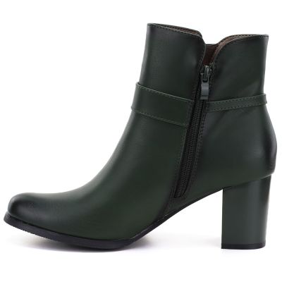 3. Women's insulated ankle boots with a heel, green M.Daszyński SA125-32