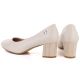 4. Beige Sergio Leone PB404 women's pumps with a block heel