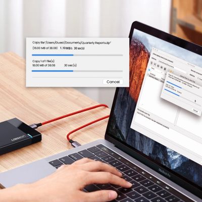 10. Ugreen US294 USB-C - USB-C 3A 480Mb/s cable 1m - red