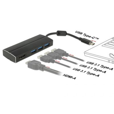 3. DeLOCK 63931 USB 3.2 Gen 1 (3.1 Gen 1) Type-C Docking Station Black