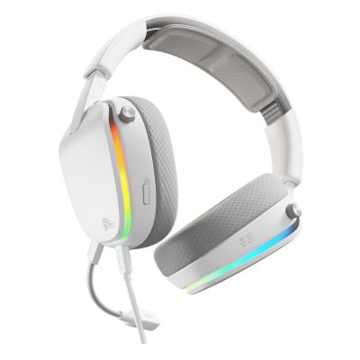 19. Glorious Gaming Glorious GHS Eternal RGB – RGB Stereo Gaming Headphones for PC, PS5, PS4, Switch – Custom-Tuned Drivers, Detachable Microphone, USB-C – Durable, 24/7 Comfort – White