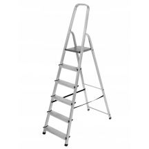 AWTOOLS Freestanding Aluminum Ladder 6 Steps 125kg