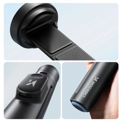 15. Selfie stick Wozinsky WRZP1 with automatically extendable legs, tripod function, 1.7m - black
