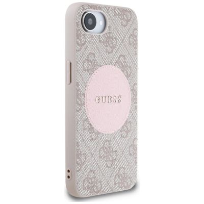 4. Guess 4G Circle Classic Logo MagSafe case for iPhone 16e - pink