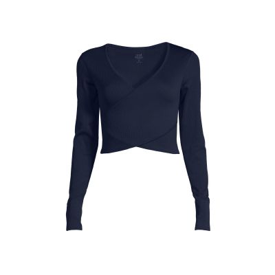 CASALL Seamless Rib Wrap Longsleeve core blue T-shirt
