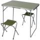 FOLDABLE CAMPING TABLE 80X60X70CM AND 2 CHAIRS GREEN