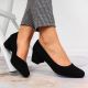 11. Sergio Leone W SK354C suede block pumps, black