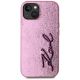 3. Karl Lagerfeld Wrinkled Metal Signature iPhone 15 Case - Pink